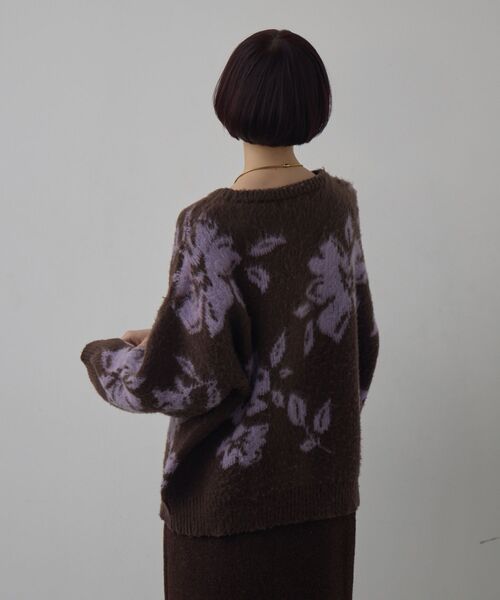 kivi（キヴィ）の「フラワージャガードニット（ニット/セーター・レディース・ブラウン/オフホワイト/ライトグレー・FREE）」の18枚目の写真