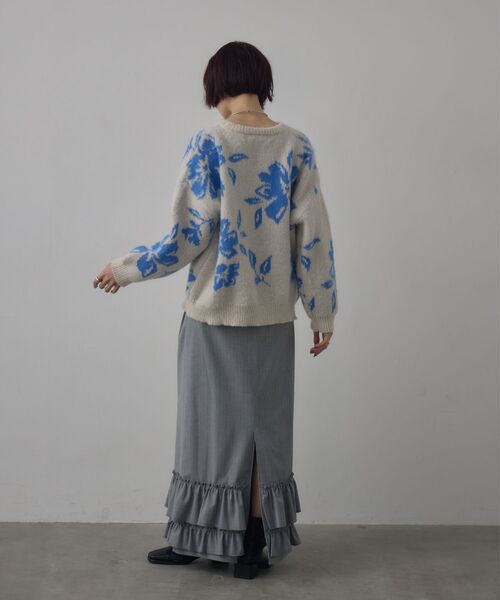 kivi（キヴィ）の「フラワージャガードニット（ニット/セーター・レディース・ブラウン/オフホワイト/ライトグレー・FREE）」の14枚目の写真