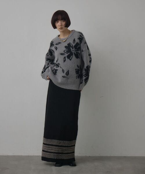 kivi（キヴィ）の「フラワージャガードニット（ニット/セーター・レディース・ブラウン/オフホワイト/ライトグレー・FREE）」の12枚目の写真