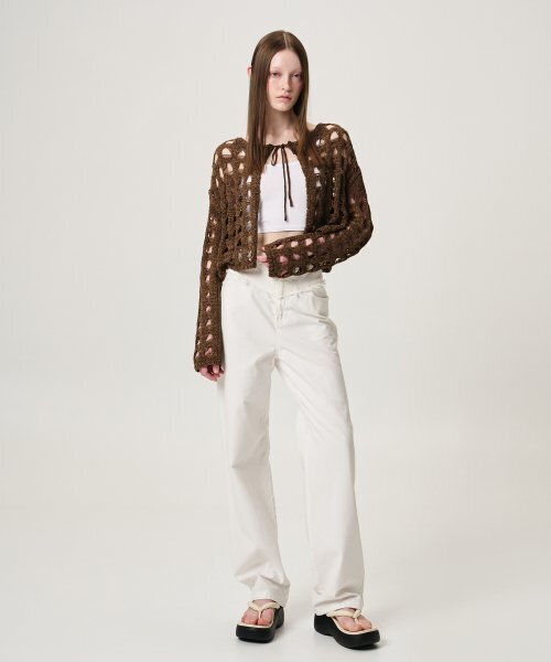ETMON(エトモン)の「Tape Yarn Net Cardigan, Brown(カーディガン/ボレロ・レディース・その他・FREE)」の3枚目の写真