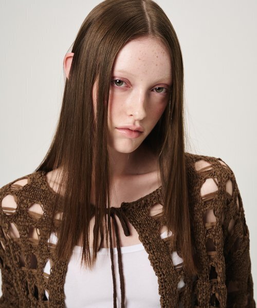 ETMON(エトモン)の「Tape Yarn Net Cardigan, Brown(カーディガン/ボレロ・レディース・その他・FREE)」の6枚目の写真