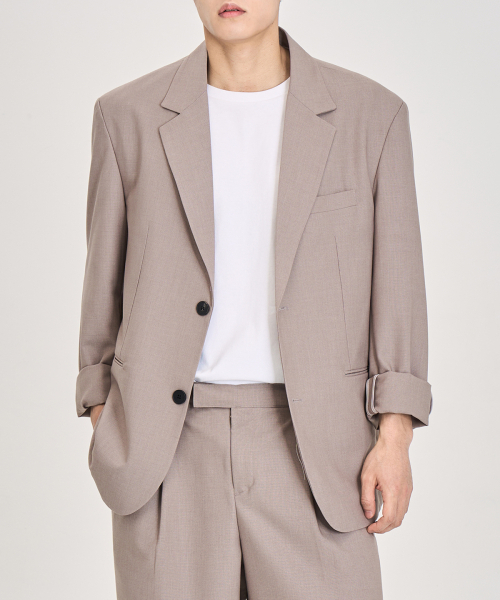 PRAIRIE(KR)（プレーリー）の「エアフロー ルーズフィット ブレザー (ベージュ)（テーラードジャケット・メンズ・ベージュ・MEDIUM/LARGE/SMALL）」の2枚目の写真