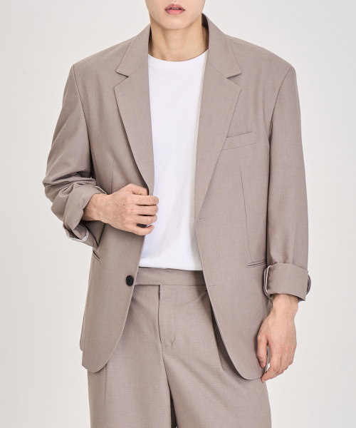 PRAIRIE(KR)（プレーリー）の「エアフロー ルーズフィット ブレザー (ベージュ)（テーラードジャケット・メンズ・ベージュ・MEDIUM/LARGE/SMALL）」の3枚目の写真