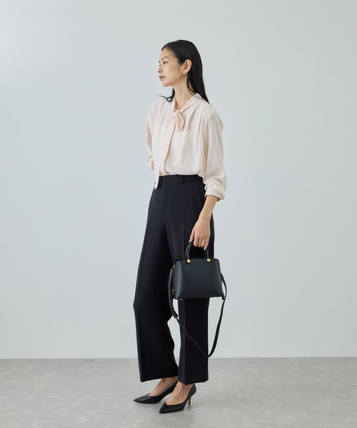 ROPE'（ロペ）の「トリアセダブルクロス ストレートワイドパンツ/セットアップ対応・イージーケア・26SS（その他パンツ・レディース・ベージュ/ネイビー・36/38/40）」の5枚目の写真