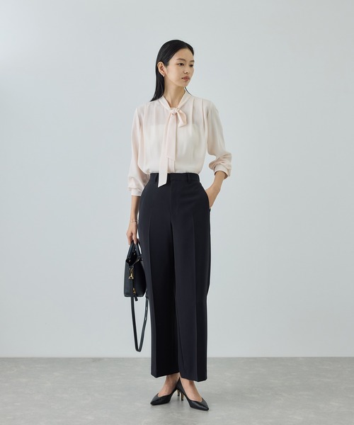 ROPE'（ロペ）の「トリアセダブルクロス ストレートワイドパンツ/セットアップ対応・イージーケア・26SS（その他パンツ・レディース・ベージュ/ネイビー・36/38/40）」の6枚目の写真