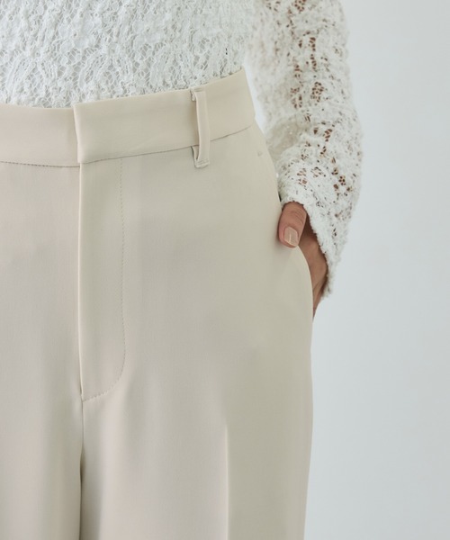 ROPE'（ロペ）の「トリアセダブルクロス ストレートワイドパンツ/セットアップ対応・イージーケア・26SS（その他パンツ・レディース・ベージュ/ネイビー・36/38/40）」の19枚目の写真