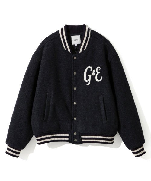 GARDEN EXPRESS(ガーデンエクスプレス)の「Wool Boucle Varsity Jacket (navy)(ブルゾン・メンズ・その他・MEDIUM/LARGE/X-LARGE)」の1枚目の写真