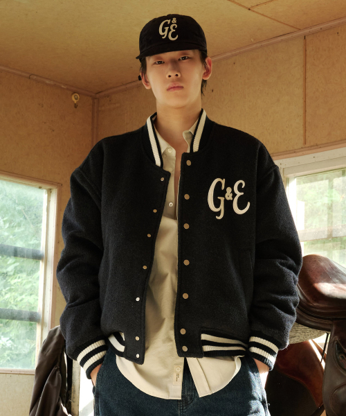 GARDEN EXPRESS(ガーデンエクスプレス)の「Wool Boucle Varsity Jacket (navy)(ブルゾン・メンズ・その他・MEDIUM/LARGE/X-LARGE)」の2枚目の写真