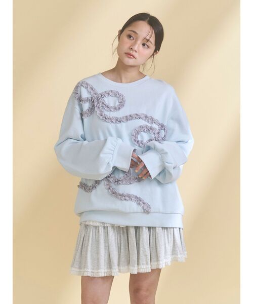 merry jenny（メリージェニー）の「くるくるリボンスウェット（スウェット・レディース・オフホワイト/グレー/ブルー・FREE）」の7枚目の写真