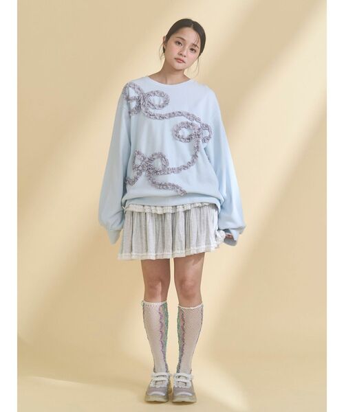 merry jenny（メリージェニー）の「くるくるリボンスウェット（スウェット・レディース・オフホワイト/グレー/ブルー・FREE）」の10枚目の写真