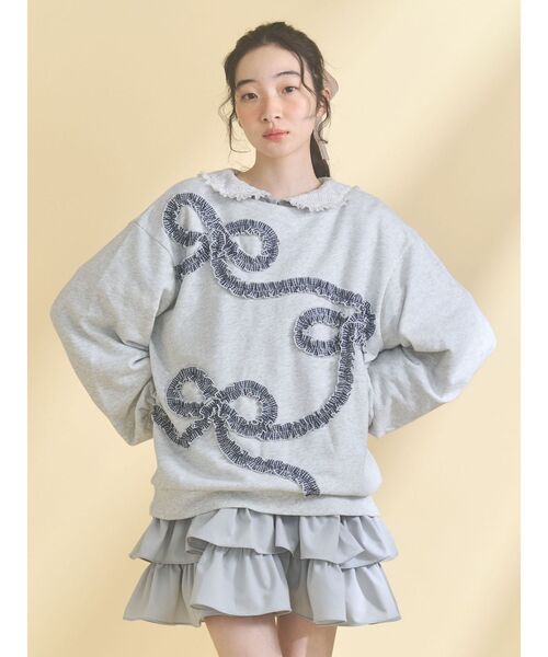 merry jenny（メリージェニー）の「くるくるリボンスウェット（スウェット・レディース・オフホワイト/グレー/ブルー・FREE）」の12枚目の写真