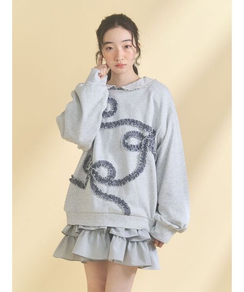 merry jenny（メリージェニー）の「くるくるリボンスウェット（スウェット・レディース・オフホワイト/グレー/ブルー・FREE）」の13枚目の写真