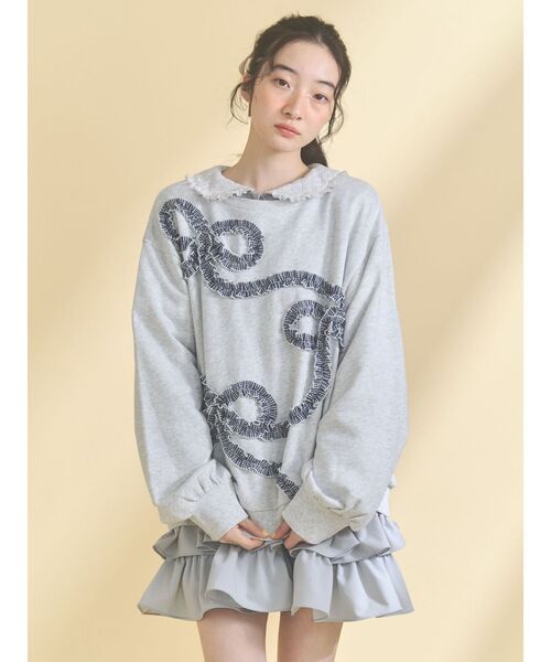 merry jenny（メリージェニー）の「くるくるリボンスウェット（スウェット・レディース・オフホワイト/グレー/ブルー・FREE）」の14枚目の写真