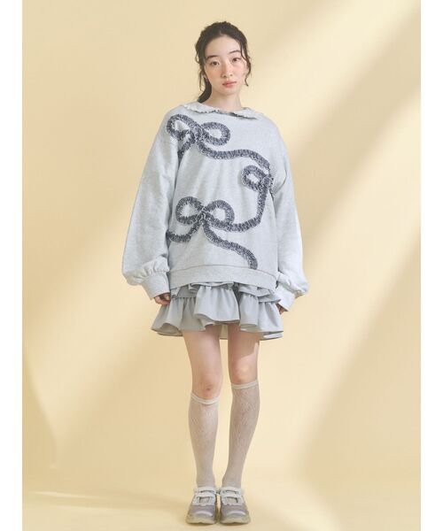 merry jenny（メリージェニー）の「くるくるリボンスウェット（スウェット・レディース・オフホワイト/グレー/ブルー・FREE）」の15枚目の写真