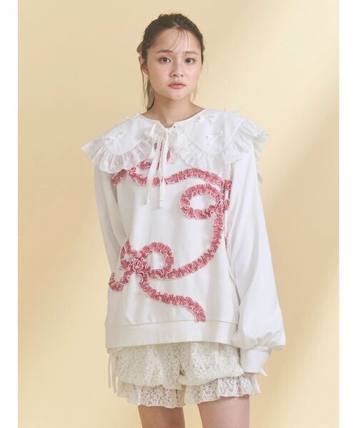 merry jenny（メリージェニー）の「くるくるリボンスウェット（スウェット・レディース・オフホワイト/グレー/ブルー・FREE）」の17枚目の写真