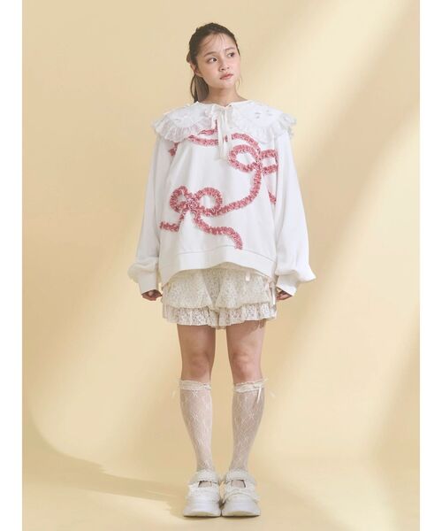 merry jenny（メリージェニー）の「くるくるリボンスウェット（スウェット・レディース・オフホワイト/グレー/ブルー・FREE）」の19枚目の写真