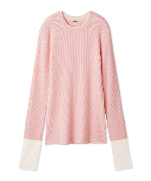 Mila Owen（ミラオーウェン）の「バイカラーリブニット（ニット/セーター・レディース・ネイビー/ライム/ピンク/アイボリー・0/1）」の4枚目の写真