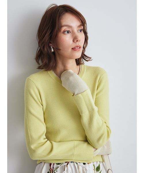 バイカラーリブニット（ニット/セーター）｜Mila Owen（ミラオーウェン