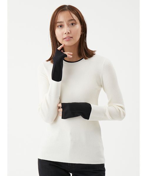 バイカラーリブニット（ニット/セーター）｜Mila Owen（ミラオーウェン