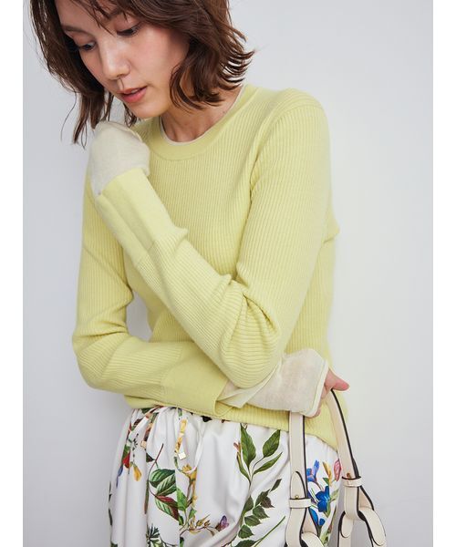 バイカラーリブニット（ニット/セーター）｜Mila Owen（ミラオーウェン