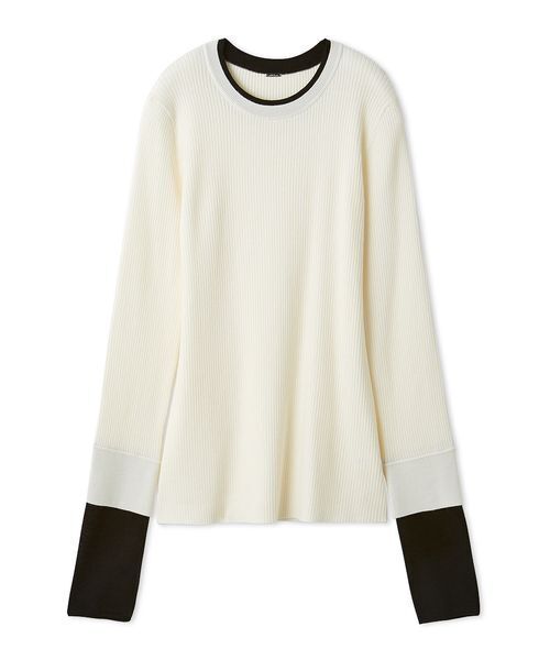 Mila Owen（ミラオーウェン）の「バイカラーリブニット（ニット/セーター・レディース・ネイビー/ライム/ピンク/アイボリー・0/1）」の18枚目の写真