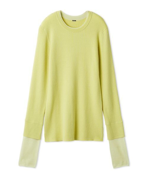 Mila Owen（ミラオーウェン）の「バイカラーリブニット（ニット/セーター・レディース・ネイビー/ライム/ピンク/アイボリー・0/1）」の19枚目の写真