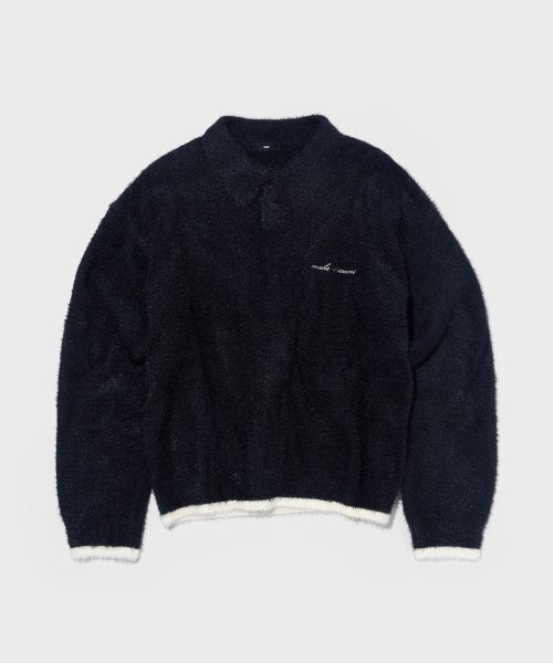 WMC(ダブリューエムシー)の「ヘアリーカラー ニット_ブラック(ニット/セーター・メンズ・ブラック・MEDIUM/LARGE/X-LARGE)」の2枚目の写真