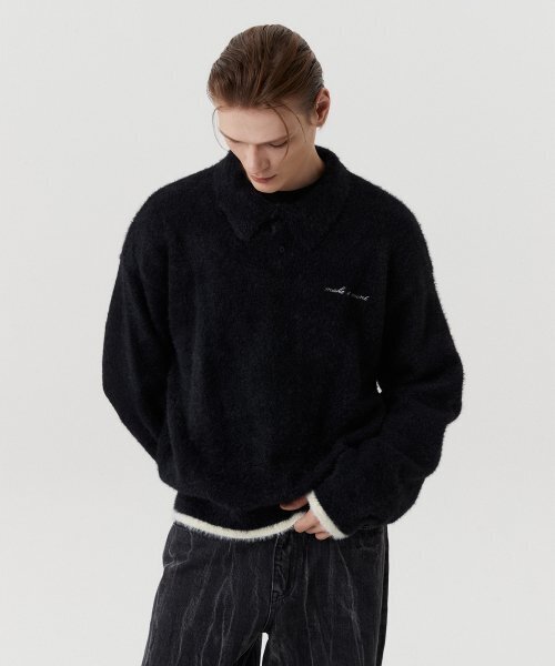 WMC(ダブリューエムシー)の「ヘアリーカラー ニット_ブラック(ニット/セーター・メンズ・ブラック・MEDIUM/LARGE/X-LARGE)」の5枚目の写真