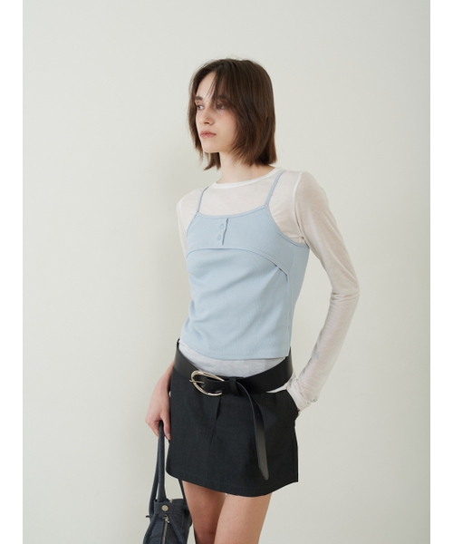 FROMWHERE(フロムウェア)の「Point Belt Mini Skirt Black(スカート・レディース・その他・SMALL)」の2枚目の写真