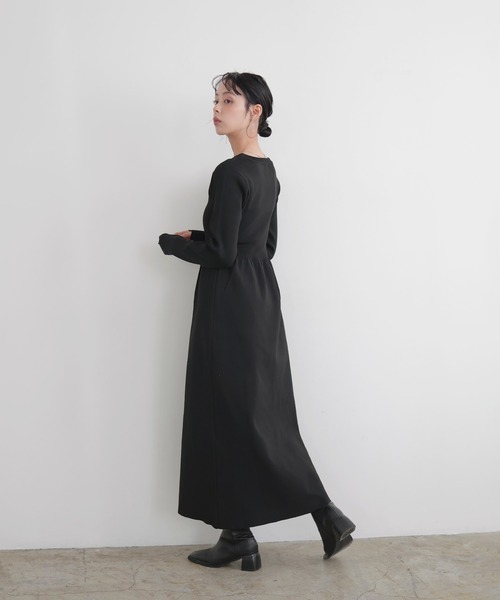 LIAN（リアン）の「リブフレアニットワンピース（ワンピース・レディース・ブラック/アイボリー/チャコールグレー・FREE）」の7枚目の写真