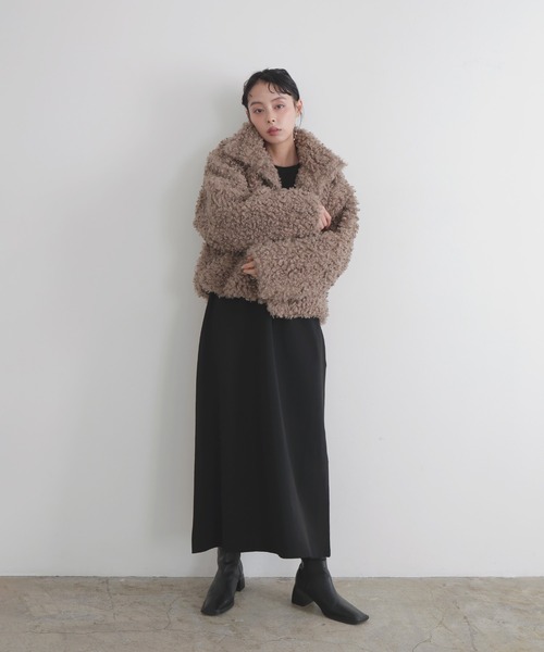 LIAN（リアン）の「リブフレアニットワンピース（ワンピース・レディース・ブラック/アイボリー/チャコールグレー・FREE）」の10枚目の写真