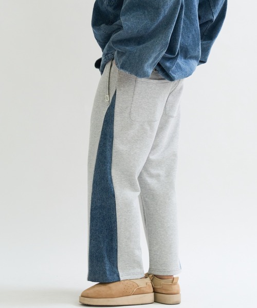 A.D.C.L.(エーディーシーエル)の「デニム切替 ダンボールスウェットパンツ(スウェットパンツ・レディース・ブルー/ブラック・M/L)」の13枚目の写真