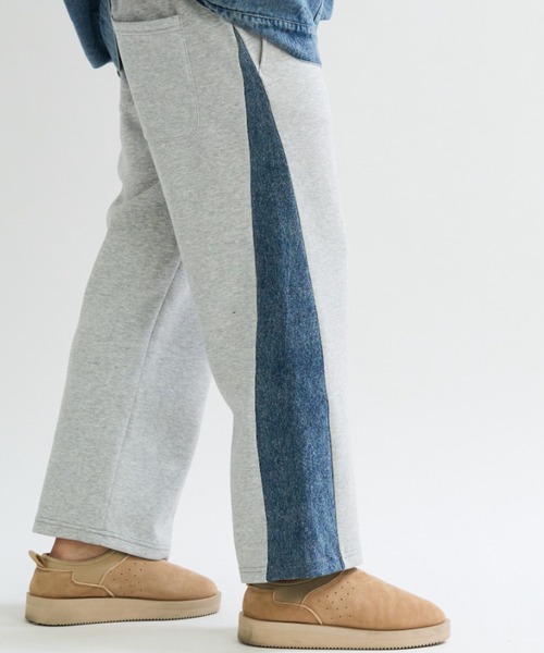 A.D.C.L.(エーディーシーエル)の「デニム切替 ダンボールスウェットパンツ(スウェットパンツ・レディース・ブルー/ブラック・M/L)」の15枚目の写真