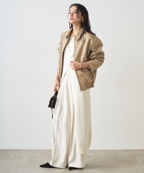 LOUNGEDRESS（ラウンジドレス）の「フェイクレザージャケット（その他アウター・レディース・ベージュ/ブラック・FREE）」の11枚目の写真