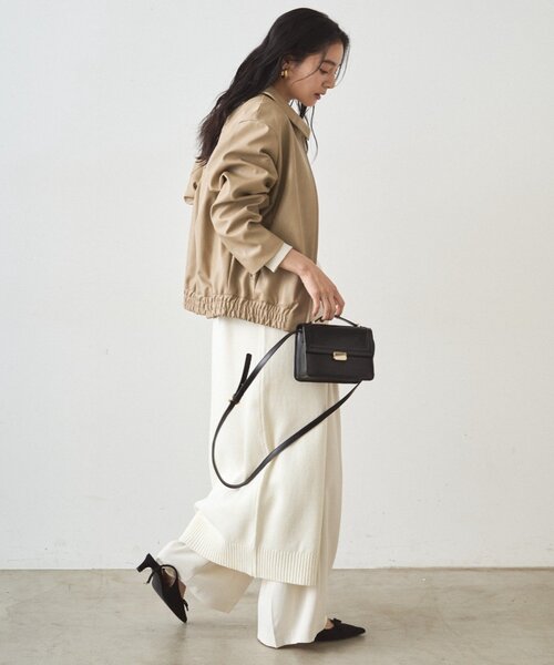 LOUNGEDRESS（ラウンジドレス）の「フェイクレザージャケット（その他アウター・レディース・ベージュ/ブラック・FREE）」の14枚目の写真