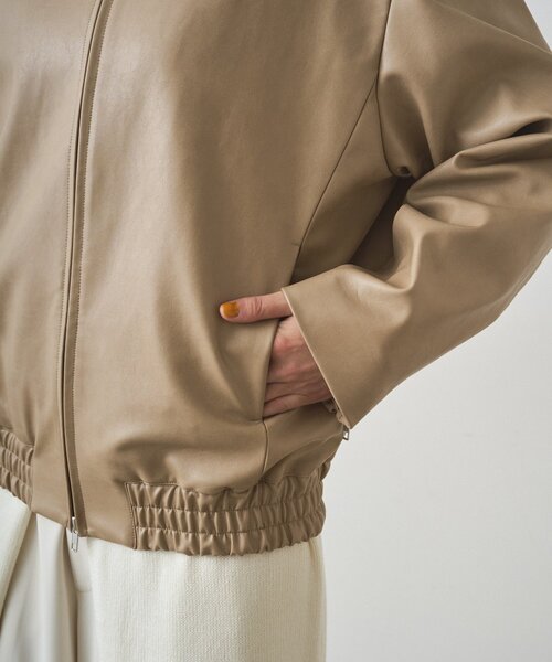 LOUNGEDRESS（ラウンジドレス）の「フェイクレザージャケット（その他アウター・レディース・ベージュ/ブラック・FREE）」の16枚目の写真