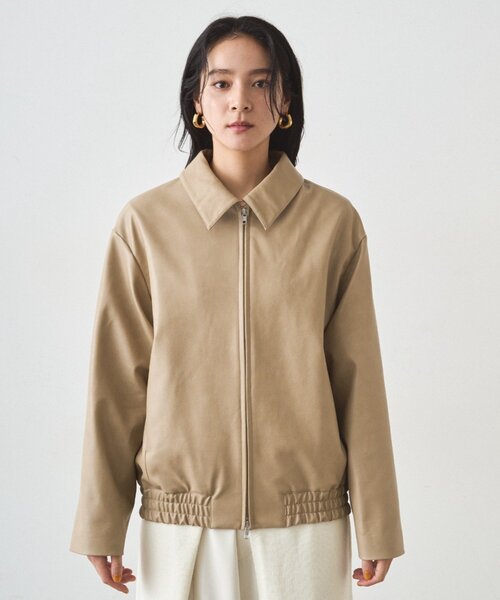 LOUNGEDRESS（ラウンジドレス）の「フェイクレザージャケット（その他アウター・レディース・ベージュ/ブラック・FREE）」の17枚目の写真