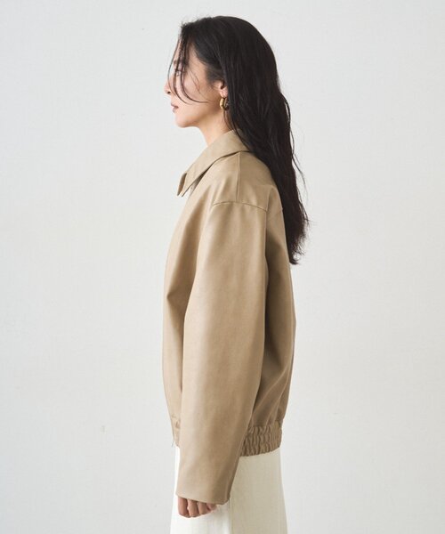 LOUNGEDRESS（ラウンジドレス）の「フェイクレザージャケット（その他アウター・レディース・ベージュ/ブラック・FREE）」の18枚目の写真