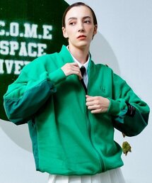 COME（シーオーエムイー）の「[UNISEX] Fleece-Back Cotton-Jersey and Padded Shell Zip-Up Sweatshirt (Green)（MA-1）」
