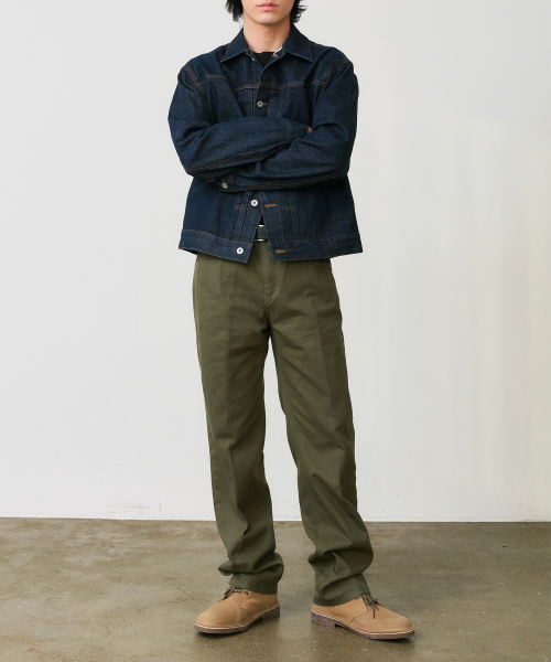DENMADE(デンメイド)の「DEN0657 crease chino pants(olive)(その他パンツ・メンズ・その他・S/M/L/XL)」の5枚目の写真