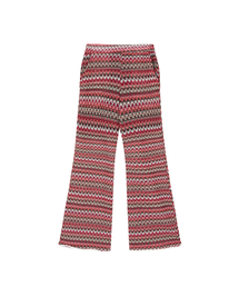 Lace jacquard pants - burgundy