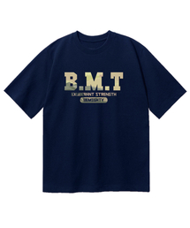 ニュートラルパターンオーバーサイズ半袖Tシャツ[ネイビー]