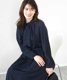 OFUON le MK（オフオンルエムケー）の「【2026SS】パウダーサテン ボウタイワンピース/洗える/WEB限定サイズあり（ワンピース）」