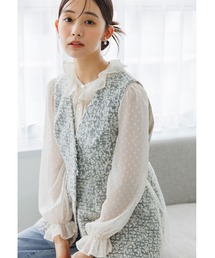 troisiemeCHACO（トロワズィエムチャコ）の「【chaco】【formformaWEB限定】ドットチュールフリルブラウス単品/セレモニー/卒業式（卒園式）/入学式（入園式）/学校行事/七五三/お宮参り/オフィス（シャツ/ブラウス）」