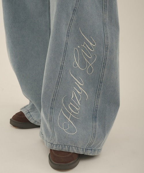 hazyl（ヘイジル）の「low rise wide denim / ローライズワイドデニム（デニムパンツ・レディース・ライトブルー/グレー・MEDIUM/SMALL）」の20枚目の写真