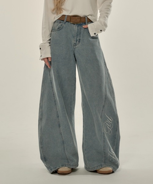 hazyl（ヘイジル）の「low rise wide denim / ローライズワイドデニム（デニムパンツ・レディース・ライトブルー/グレー・MEDIUM/SMALL）」の22枚目の写真