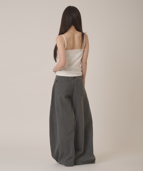 hazyl(ヘイジル)の「side stitch wide denim / サイドステッチワイドデニム(デニムパンツ・レディース・ライトブルー/グレー・MEDIUM/SMALL)」の9枚目の写真