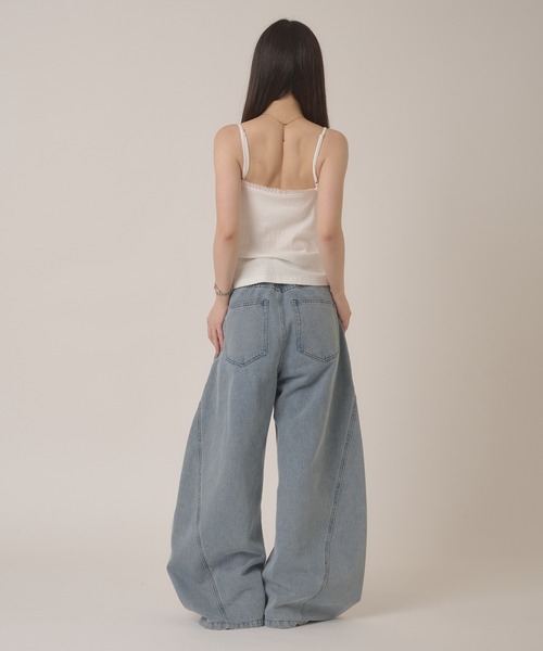 hazyl(ヘイジル)の「side stitch wide denim / サイドステッチワイドデニム(デニムパンツ・レディース・ライトブルー/グレー・MEDIUM/SMALL)」の7枚目の写真