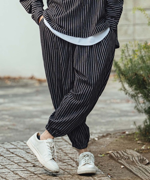 CAMBIO（カンビオ）の「mp14479- コットンリネンストライプバルーンパンツ(CMB-R0194)（その他パンツ・メンズ・キナリ/ブルー/ブラック・S/L/M）」の4枚目の写真