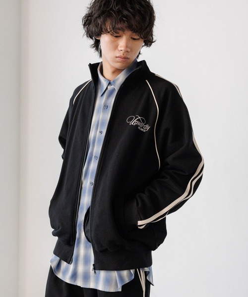 PBLIM(ページボーイリム)の「《UNISEX/セットアップ対応》スウェットトラックジャケット(ジャージ・レディース・グレー/ブラック/カーキ・SMALL/MEDIUM)」の7枚目の写真